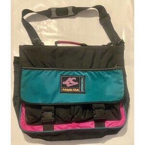 Vintage Athletic Club Neon Messenger Laptop School Sports Bag